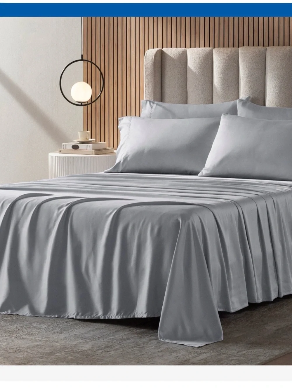 (6)Slumber Chill satin 6Piece cooling sheet set